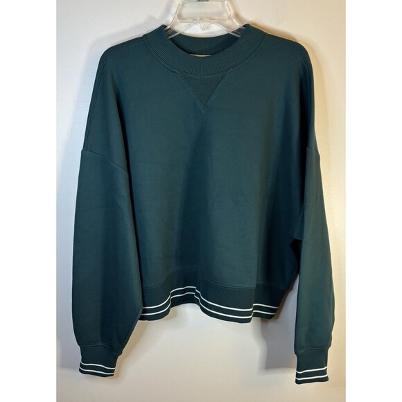 CALIA Scuba Pique Crew Sweatshirt Women Large Sea Green Athleisure Soft Pullover - Picture 2 of 12